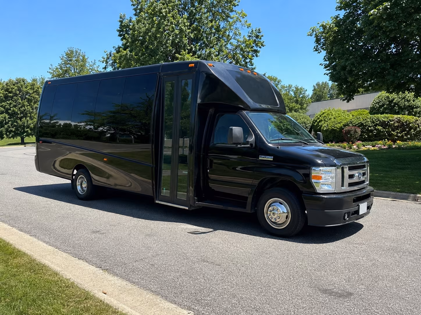 Passenger watching the Downey scenery during a regional party bus road trip