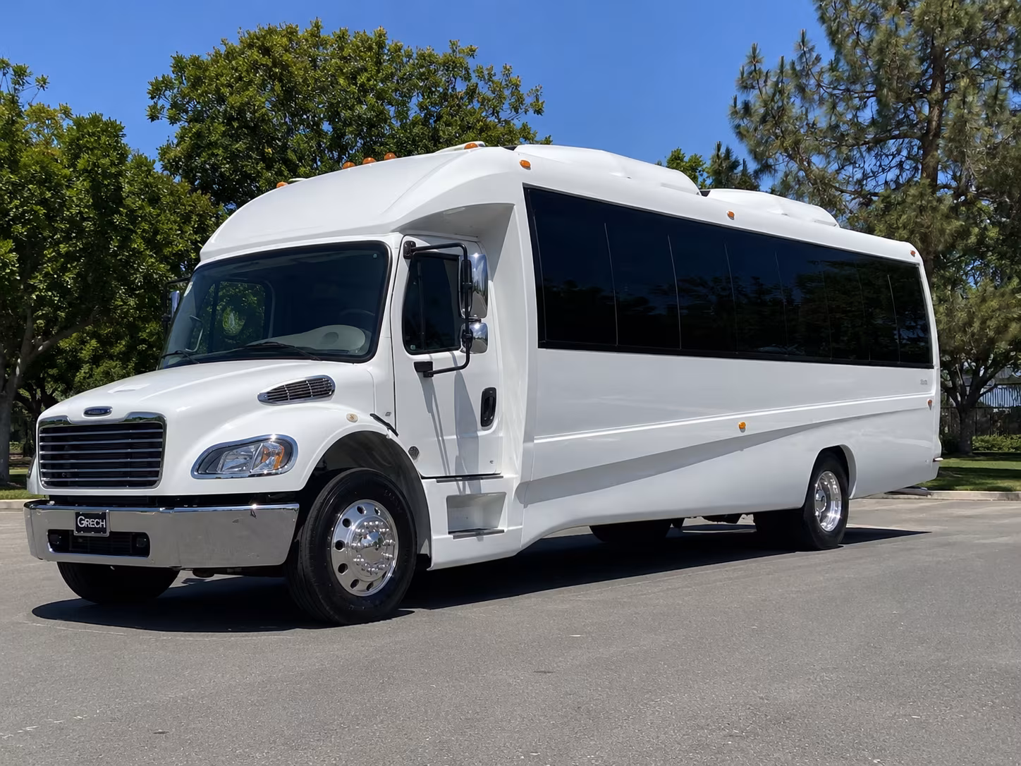 Passenger seating aboard a party bus rental serving Downey