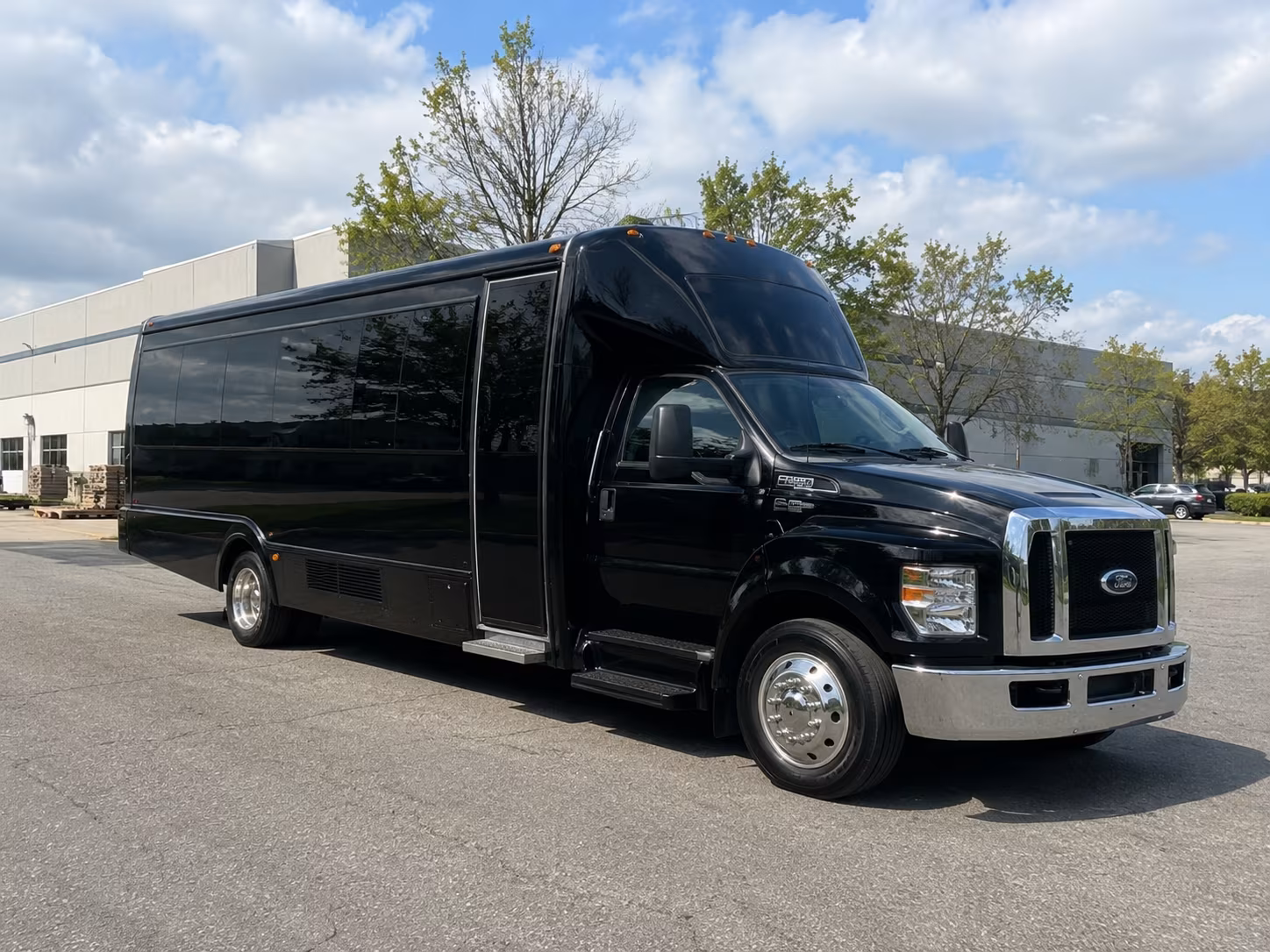 Downey Private Event Transportation party bus exterior