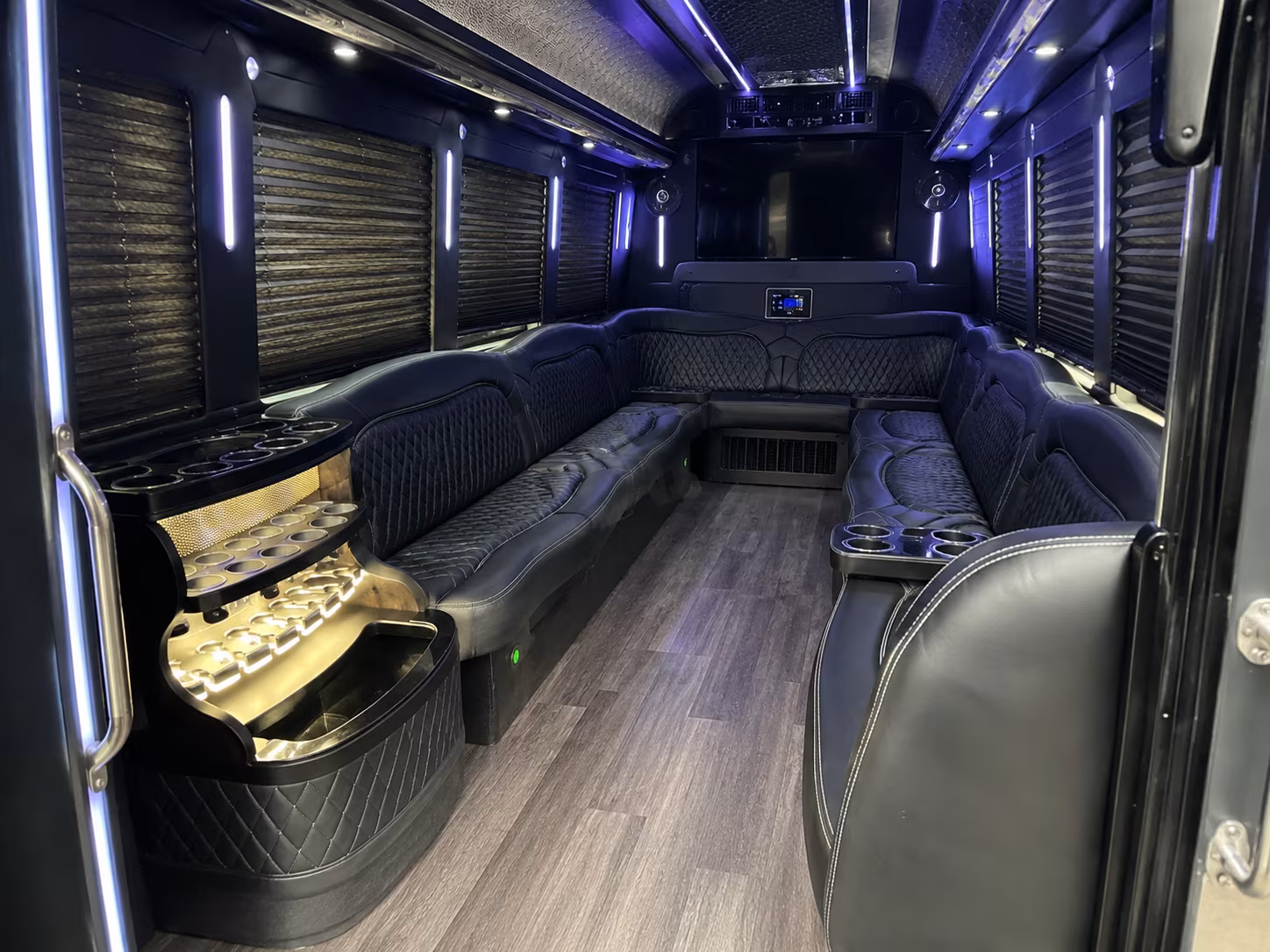 Downey Private Event Transportation party bus exterior