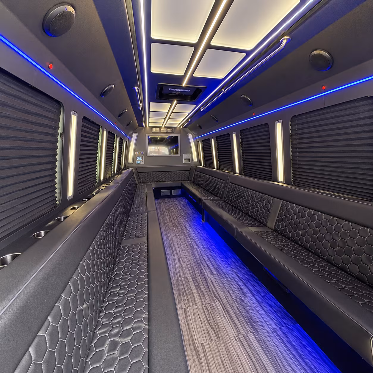Downey Prom & Homecoming Transportation party bus interior