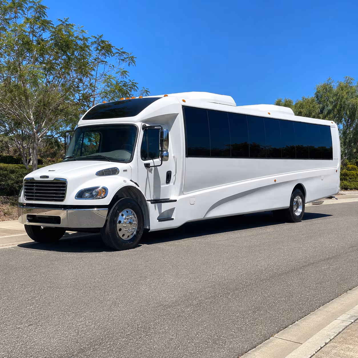 Downey School Event Transportation party bus exterior