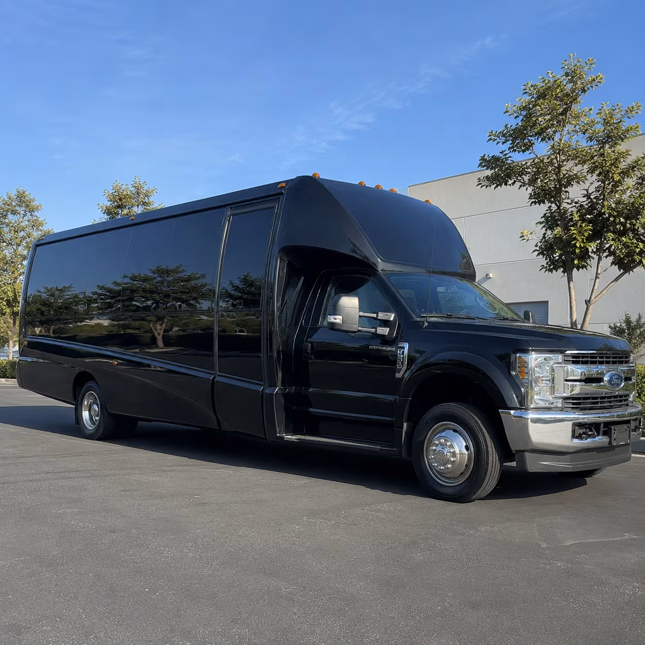 Downey Sporting Event Transportation party bus exterior