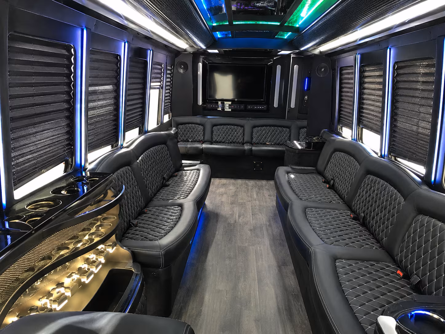 Downey Sporting Event Transportation party bus exterior