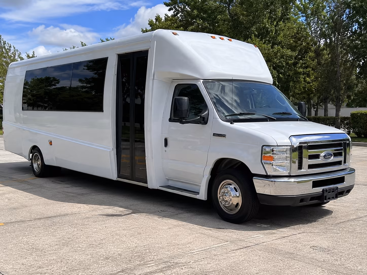 Downey Wedding Transportation party bus exterior