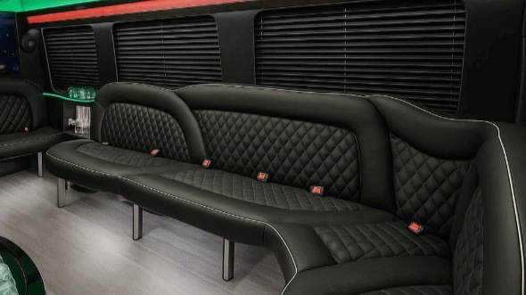Interior of Downey Party Bus Company's 14 Passenger Sprinter Limousine in Downey