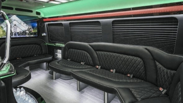 Interior of Charter Bus Company Montebello's 14 Passenger Sprinter Limousine in Montebello