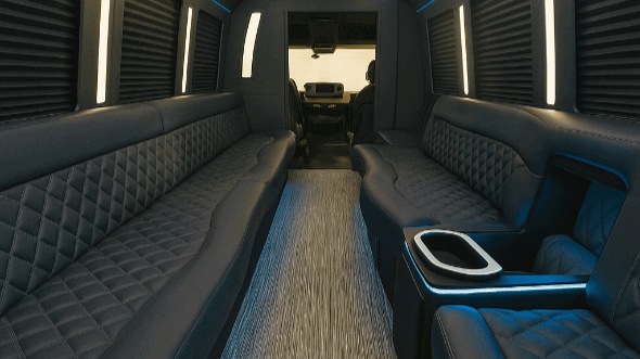 Interior of Downey Party Bus Company's 25 Passenger Party Bus in Downey