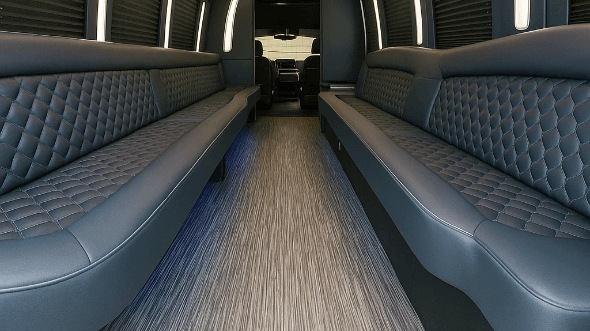 Interior of Charter Bus Company Paramount's 25 Passenger Party Bus in Paramount