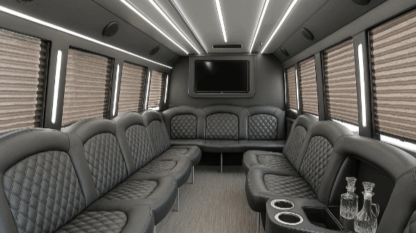 Interior of Charter Bus Company South Gate's 25 Passenger Party Bus in South Gate