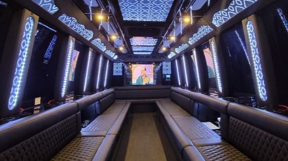 Interior of Downey Party Bus Company's 28 Passenger Party Bus in Downey