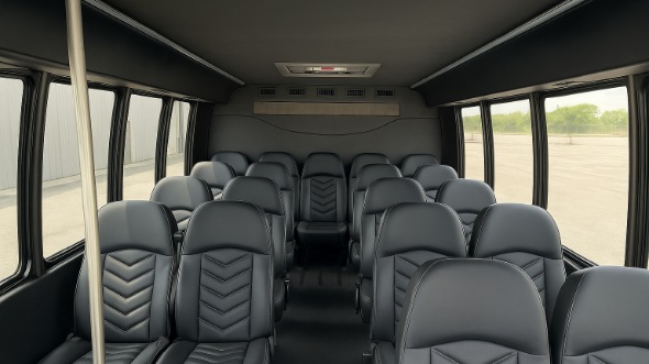 Interior of Charter Bus Company Downey's 30 Passenger Minibus in Downey