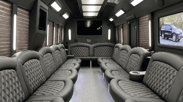 Interior of Charter Bus Company Huntington Park's 30 Passenger Party Bus in Huntington Park
