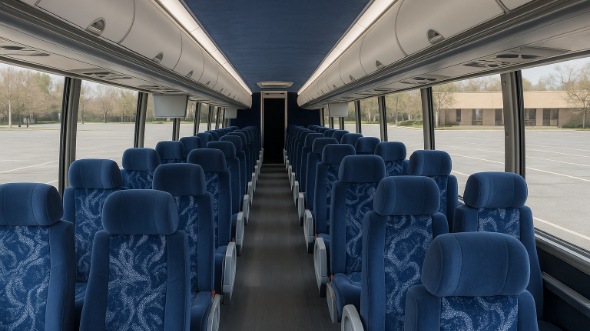 Interior of Charter Bus Company Downey's 40 Passenger Charter Bus in Downey
