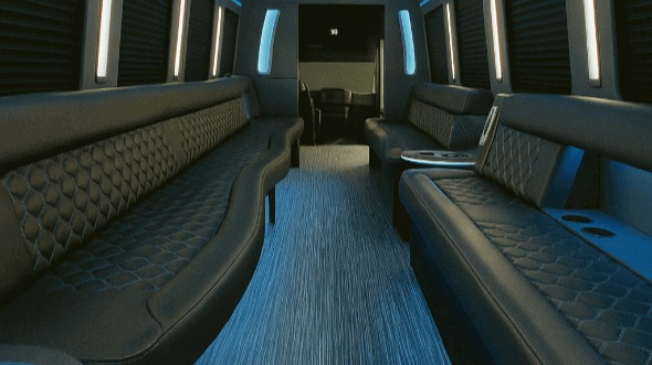 Interior of Charter Bus Company Lynwood's 40 Passenger Party Bus in Lynwood
