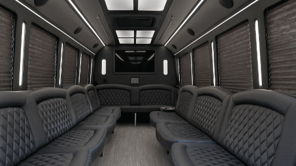 Interior of Charter Bus Company Montebello's 40 Passenger Party Bus in Montebello
