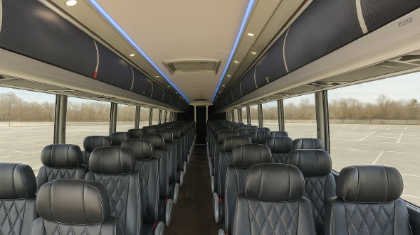Interior of Charter Bus Company Downey's 44 Passenger Charter Bus in Downey