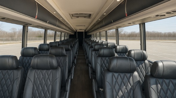 Interior of Charter Bus Company Downey's 45 Passenger Charter Bus in Downey