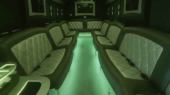 Interior of Charter Bus Company Inglewood's 50 Passenger Party Bus in Inglewood