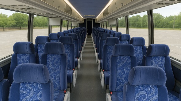Interior of Charter Bus Company Downey's 56 Passenger Charter Bus in Downey