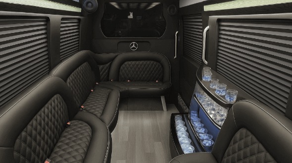 downey 14 passenger sprinter limousine interior