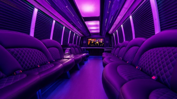 downey 30 passenger party bus inside