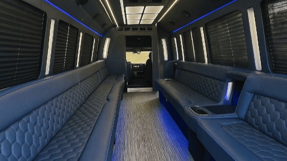 downey 40 passenger party bus inside